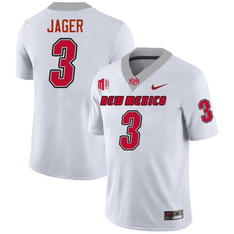 Abe Jager UNM Lobos Jersey,New Mexico Lobos Football Jersey,Uniforms-White